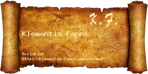 Klementis Fanni névjegykártya